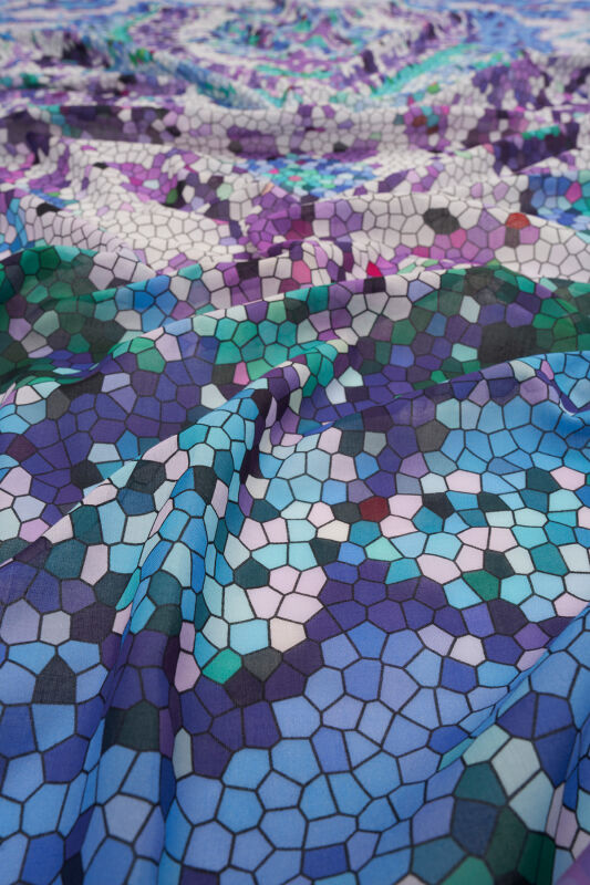 Baloon Mosaic Cotton Shawl / Pareo Lilac - 2