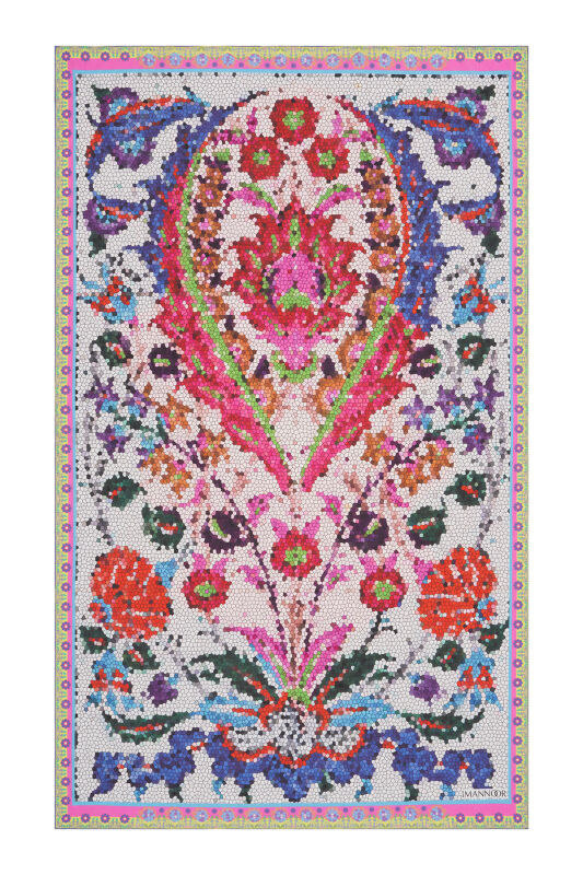 Baloon Mosaic Cotton Shawl / Pareo Pink - 1