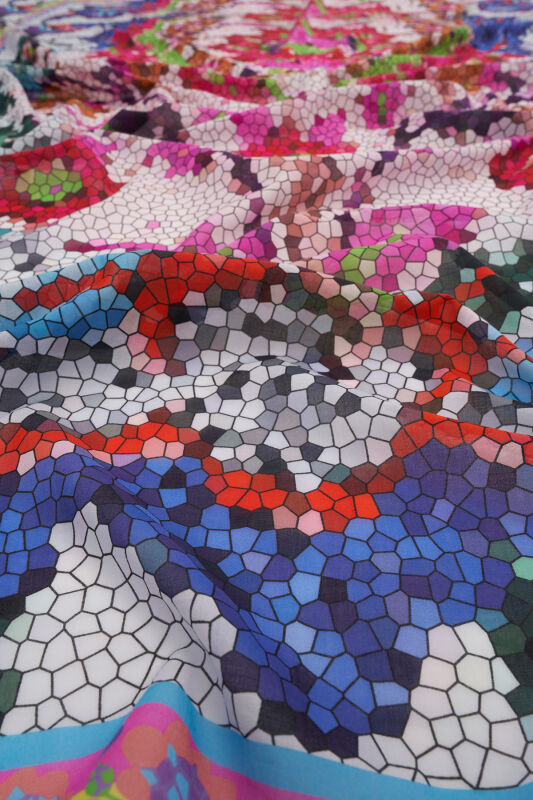 Baloon Mosaic Cotton Shawl / Pareo Pink - 2
