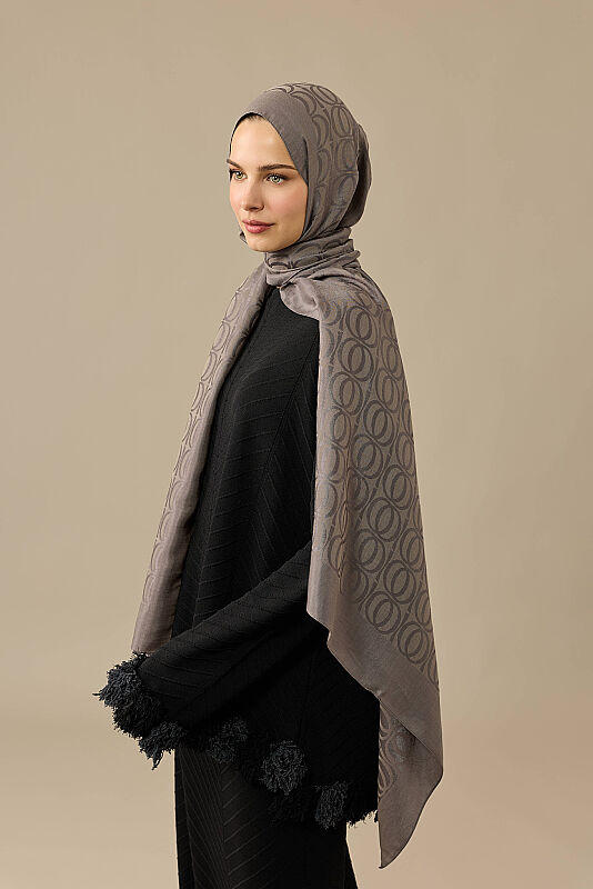 Bambunoor Anthracite Naia Cotton Shawl - 5