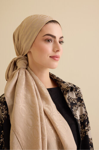 Bambunoor Antique Beige Naia Cotton Shawl - Imannoor (4)