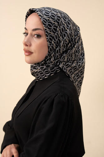 Bambunoor Antrasit Tivil İpek Eşarp 90x90 