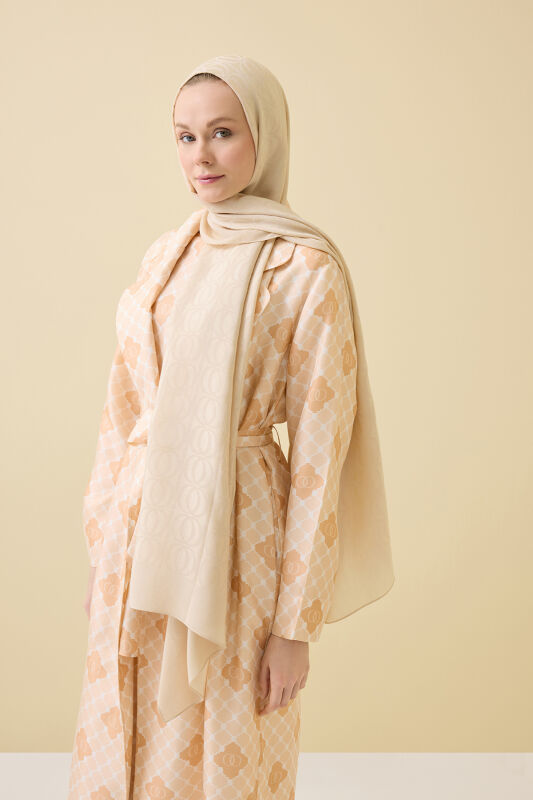 Bambunoor Beige Naia Cotton Shawl - 1