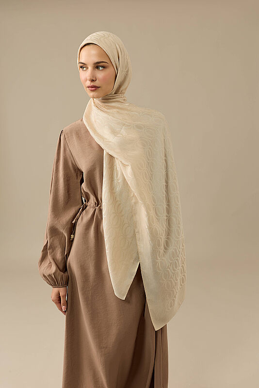Bambunoor Beige Naia Cotton Shawl - 1