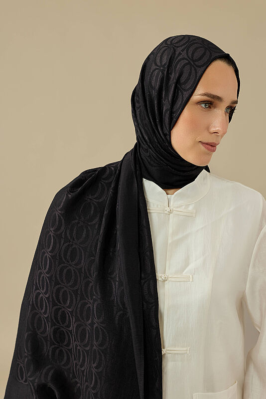 Bambunoor Black Naia Cotton Shawl - 3