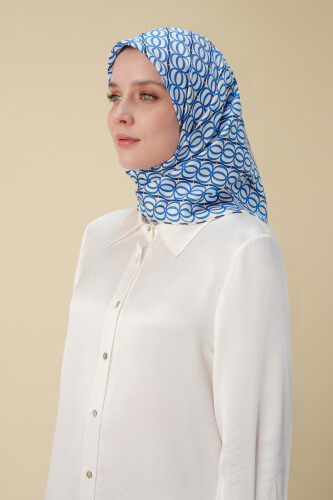 Bambunoor Blue Silk Scarf 