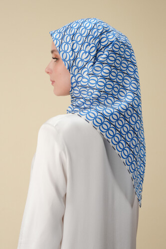 Bambunoor Blue Silk Scarf - 6