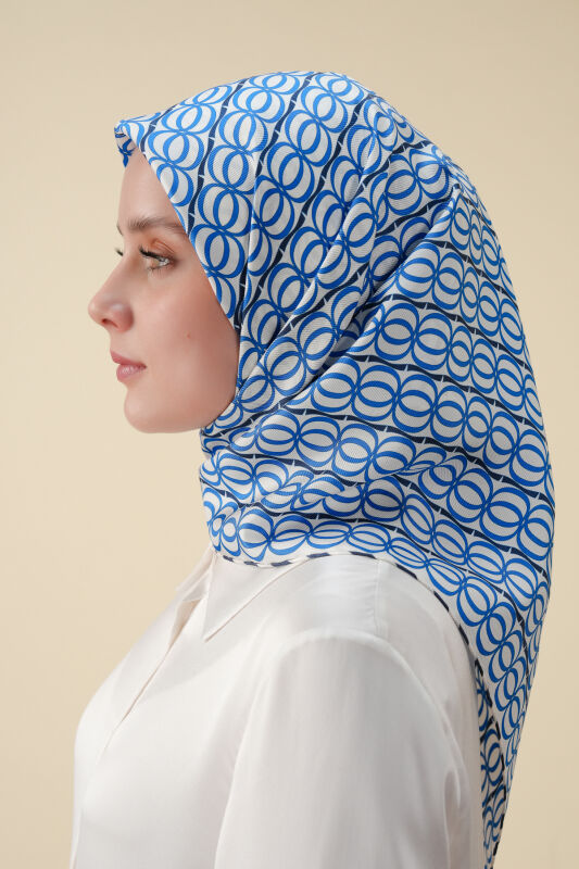 Bambunoor Blue Silk Scarf - 3