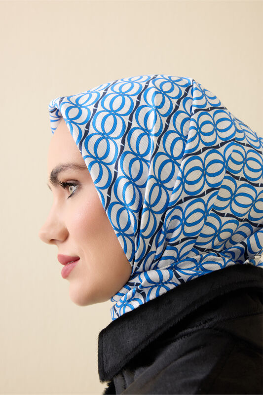 Bambunoor Blue Silk Scarf - 1