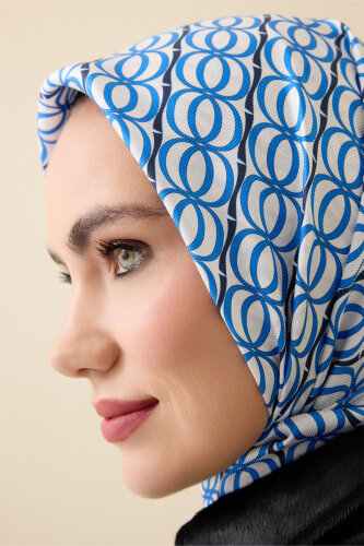 Bambunoor Blue Silk Scarf - 5