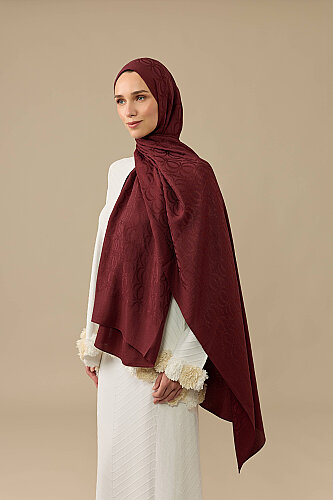 Bambunoor Burgundy Naia Cotton Shawl - 6