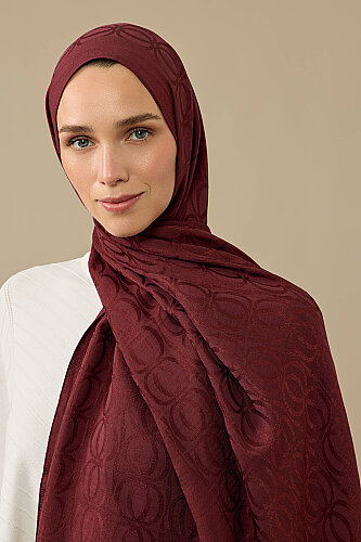 Bambunoor Burgundy Naia Cotton Shawl - 5