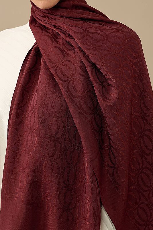 Bambunoor Burgundy Naia Cotton Shawl - 7