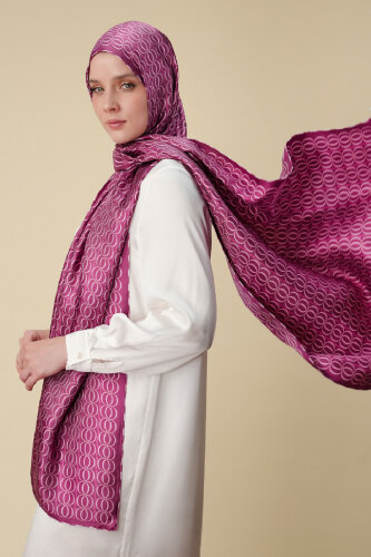 Bambunoor Fuchsia Silk Twill Shawl 