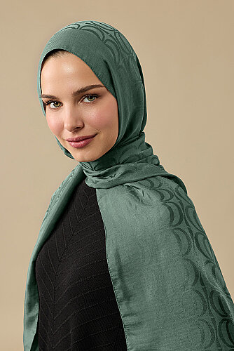Bambunoor Green Copper Naia Cotton Scarf - 3
