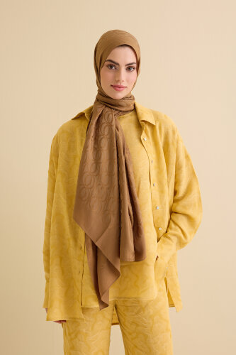 Bambunoor Khaki Naia Cotton Shawl - Imannoor (3)