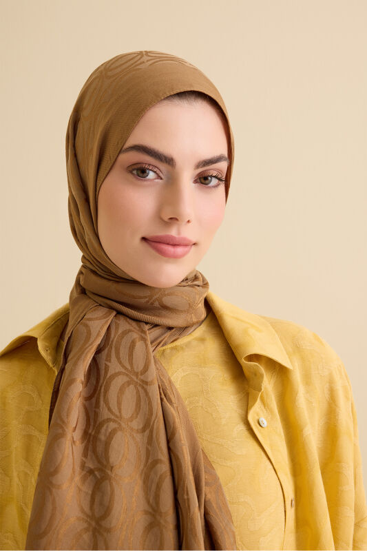 Bambunoor Khaki Naia Cotton Shawl - 1
