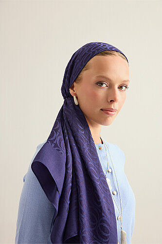 Bambunoor Lacivert Naia Eşarp 95x95 - Imannoor (3)