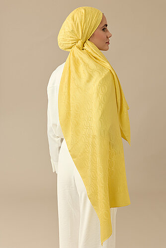 Bambunoor Limon Sarısı Naia Pamuk Şal 70x210 - Imannoor (3)