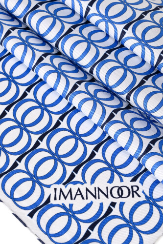 Bambunoor Mavi Tivil İpek Eşarp 90x90 - 3