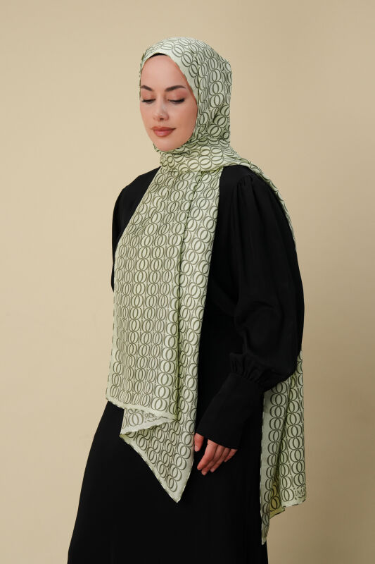 Bambunoor Mildew Green Twill Silk Shawl - 5
