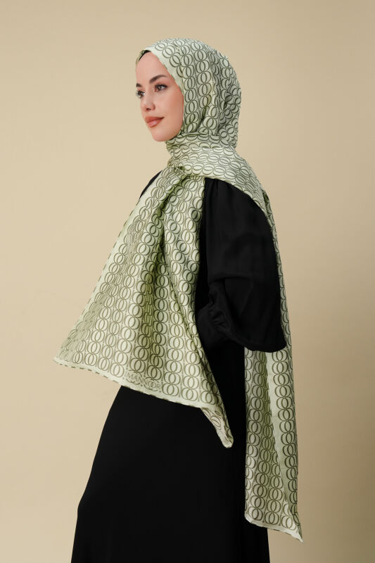 Bambunoor Mildew Green Twill Silk Shawl - 3
