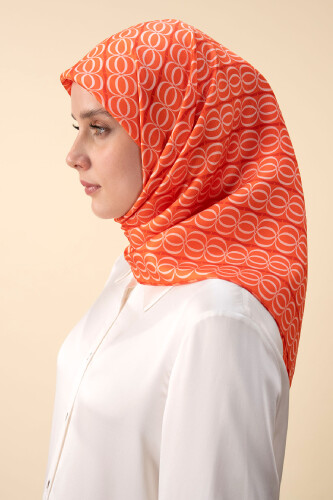 Bambunoor Nar Çiçeği Tivil İpek Eşarp 90x90 - Imannoor