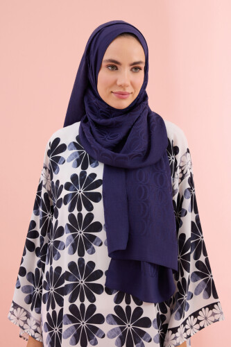 Bambunoor Navy Blue Naia Cotton Shawl 