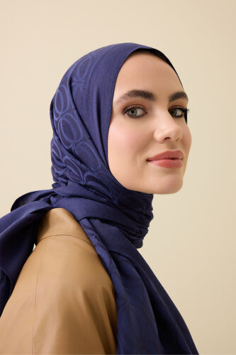 Bambunoor Navy Blue Naia Cotton Shawl - 3