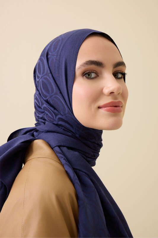 Bambunoor Navy Blue Naia Cotton Shawl - 3