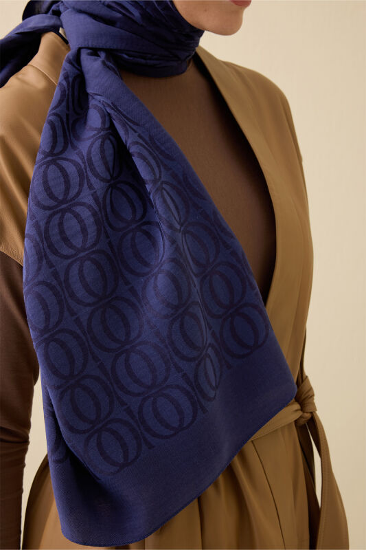 Bambunoor Navy Blue Naia Cotton Shawl - 5