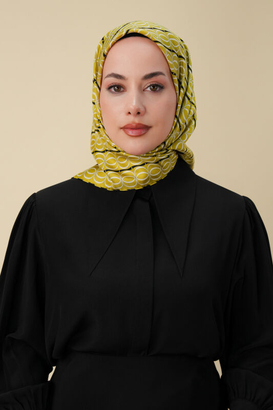Bambunoor Oil Green Silk Scarf - 1