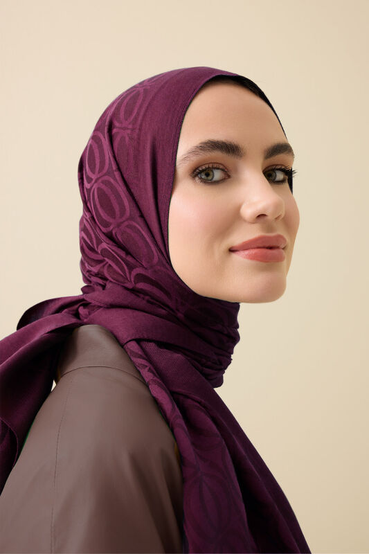 Bambunoor Plum Naia Cotton Scarf - 1