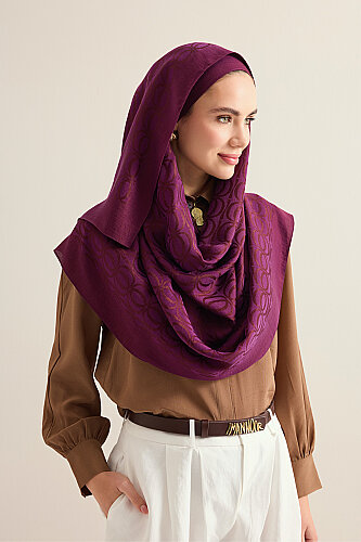Bambunoor Plum Naia Cotton Scarf - 3