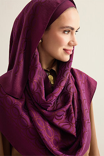 Bambunoor Plum Naia Cotton Scarf 