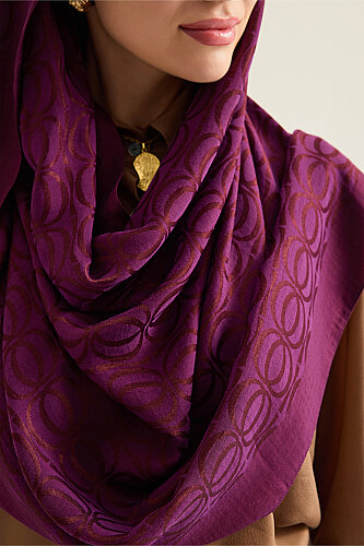 Bambunoor Plum Naia Cotton Scarf - 5