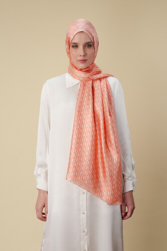 Bambunoor Salmon Silk Twill Shawl - 3