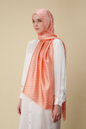 Bambunoor Salmon Silk Twill Shawl - 5