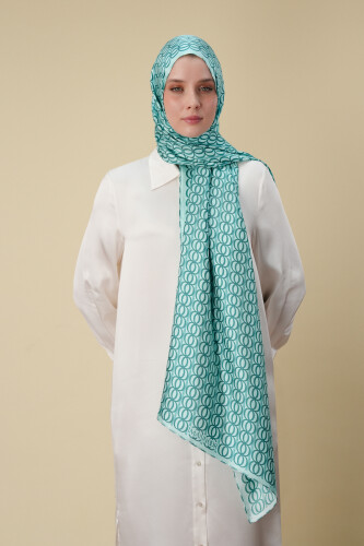 Bambunoor Turquoise Twill Silk Shawl - 3