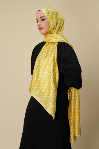 Bambunoor Yellow Silk Twill Shawl - 3