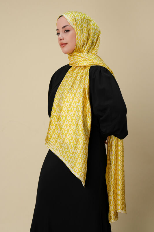 Bambunoor Yellow Silk Twill Shawl - 3