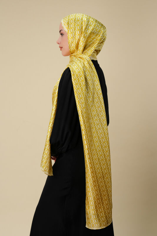 Bambunoor Yellow Silk Twill Shawl - 5