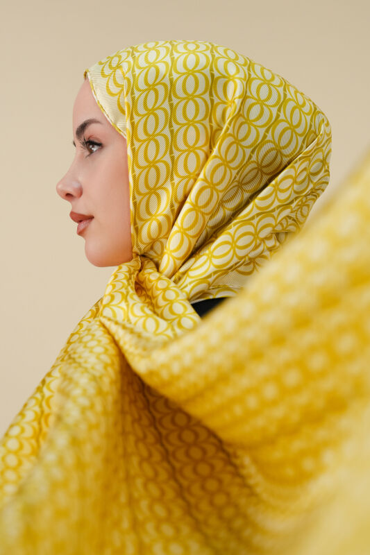Bambunoor Yellow Silk Twill Shawl - 1