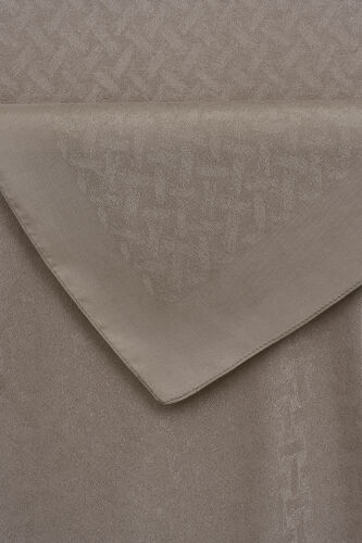 Basket Beige Jacquard Cupro Shawl - 2