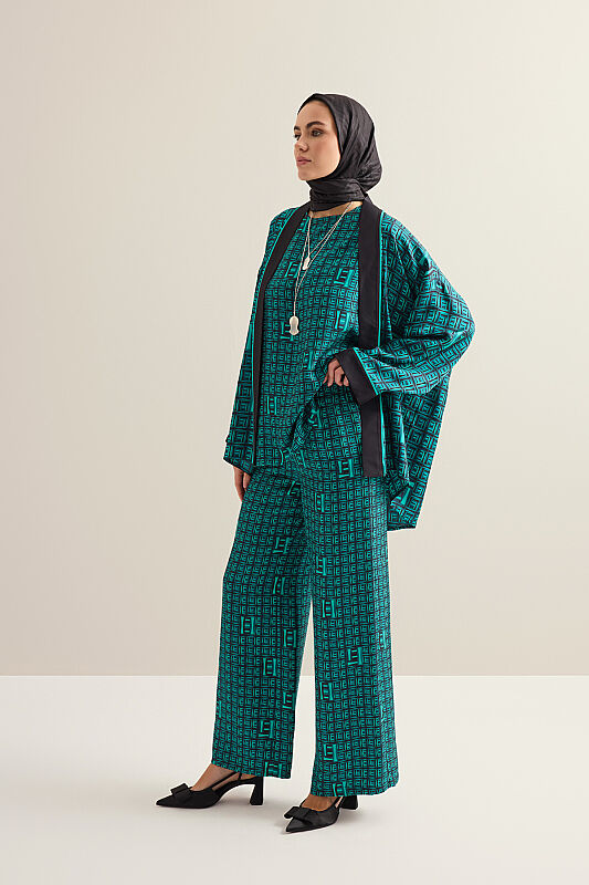 Basket Beige Twill Silk Trousers - 1