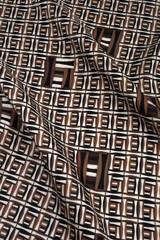 Basket Brown Twill Silk Sleeveless Blouse - 2