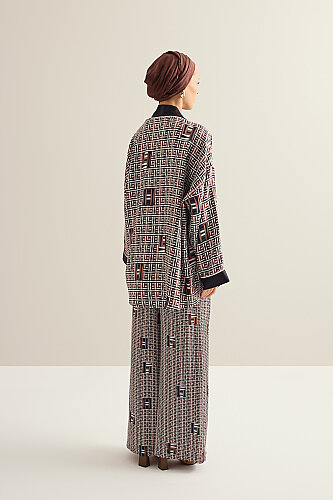 Basket Brown Twill Silk Trousers - 3