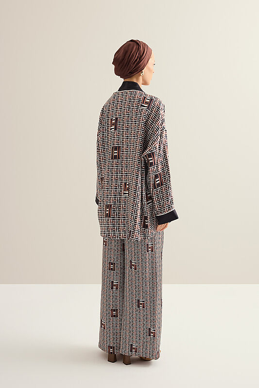 Basket Brown Twill Silk Trousers - 3