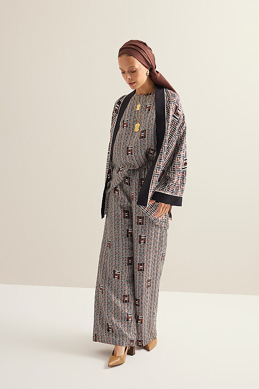 Basket Brown Twill Silk Trousers - 5