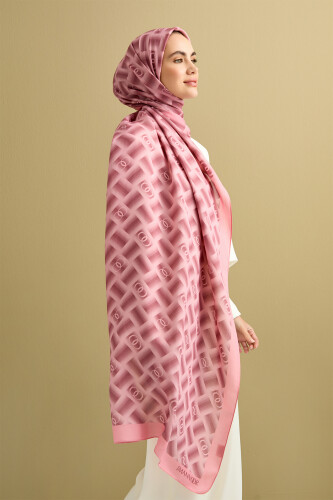 Basket Flosh Viscose Shawl Pink - 3